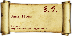 Benz Ilona névjegykártya